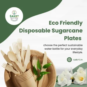 Eco friendly disposable sugarcane plates by SAKRT