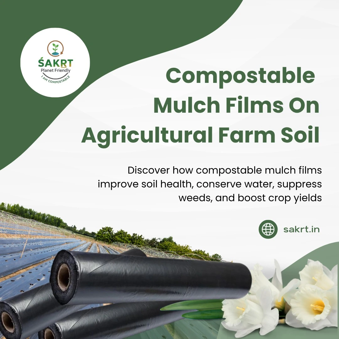Compostable mulch films applied on agricultural farm soil