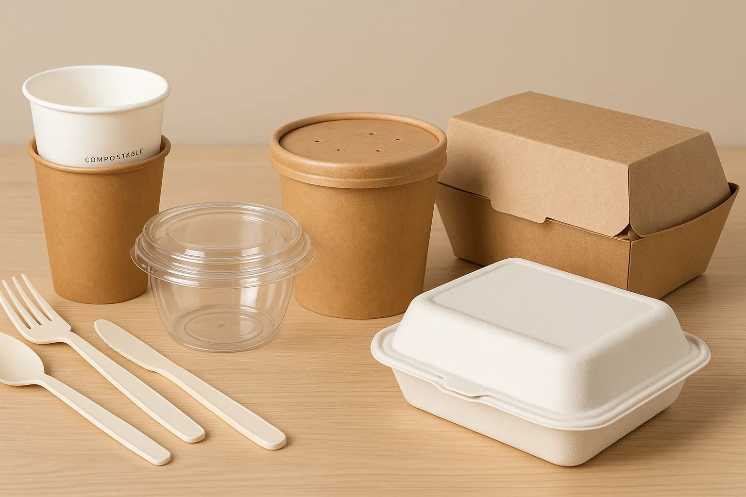Compostable plastic bags being used for sustainable business packaging