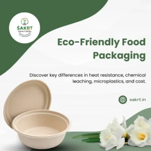Sugarcane bagasse biodegradable bowl vs plastic bowl for takeaway food
